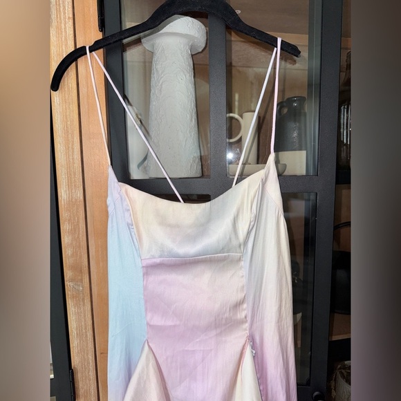 Free people fairy mini dress satin pastel soft flutter lover ruffles  intimately - Picture 9 of 14